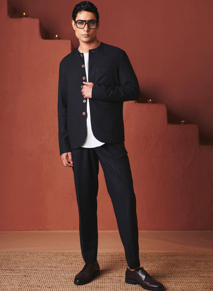 Carbon Round Neck Jacket