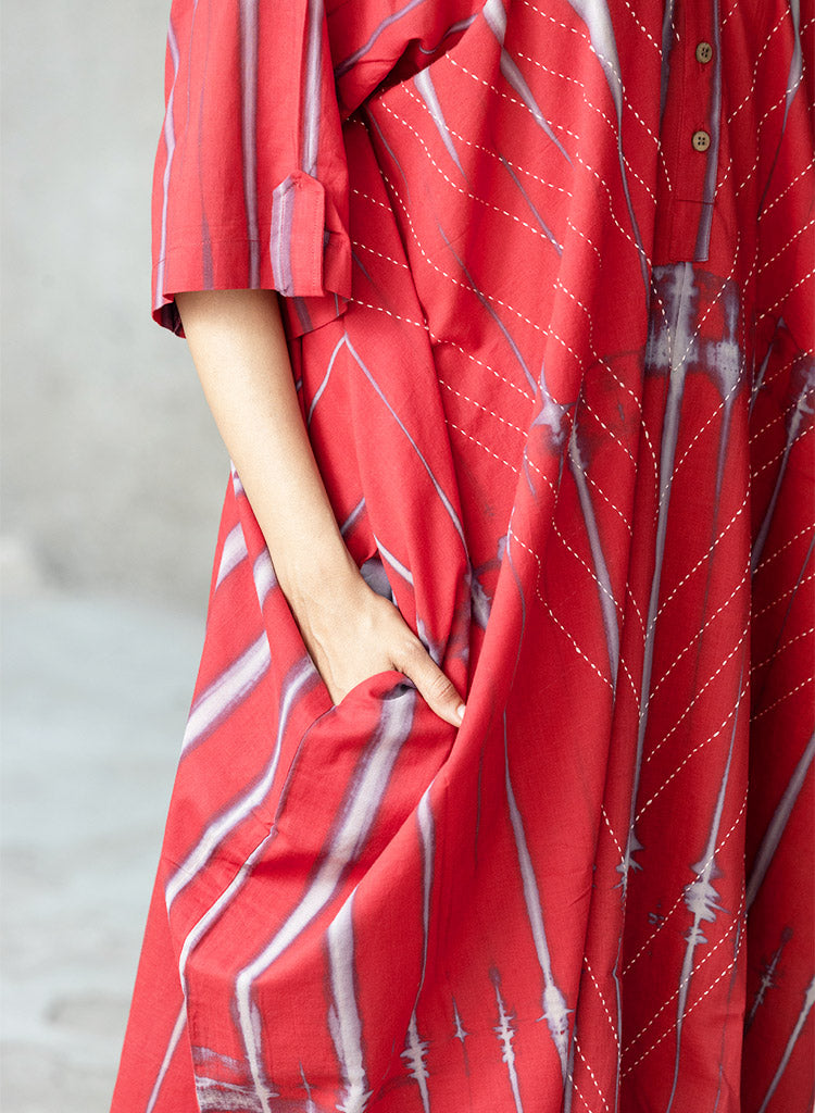 Carmine Cowl Kaftan Set