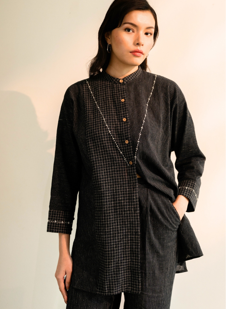 Celeste Black Shirt Kurta