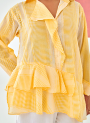 Check Asymmetric Shirt