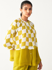 Checkered Peasant Top