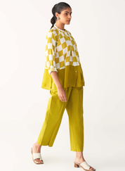 Checkered Peasant Top