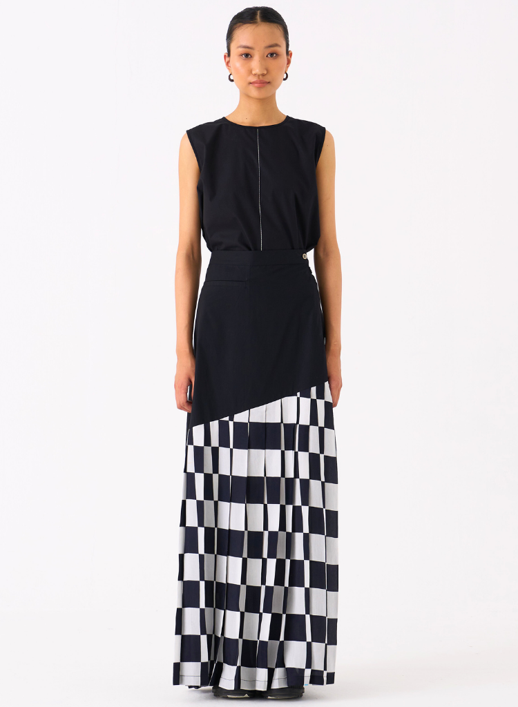Checkered Skirt Set