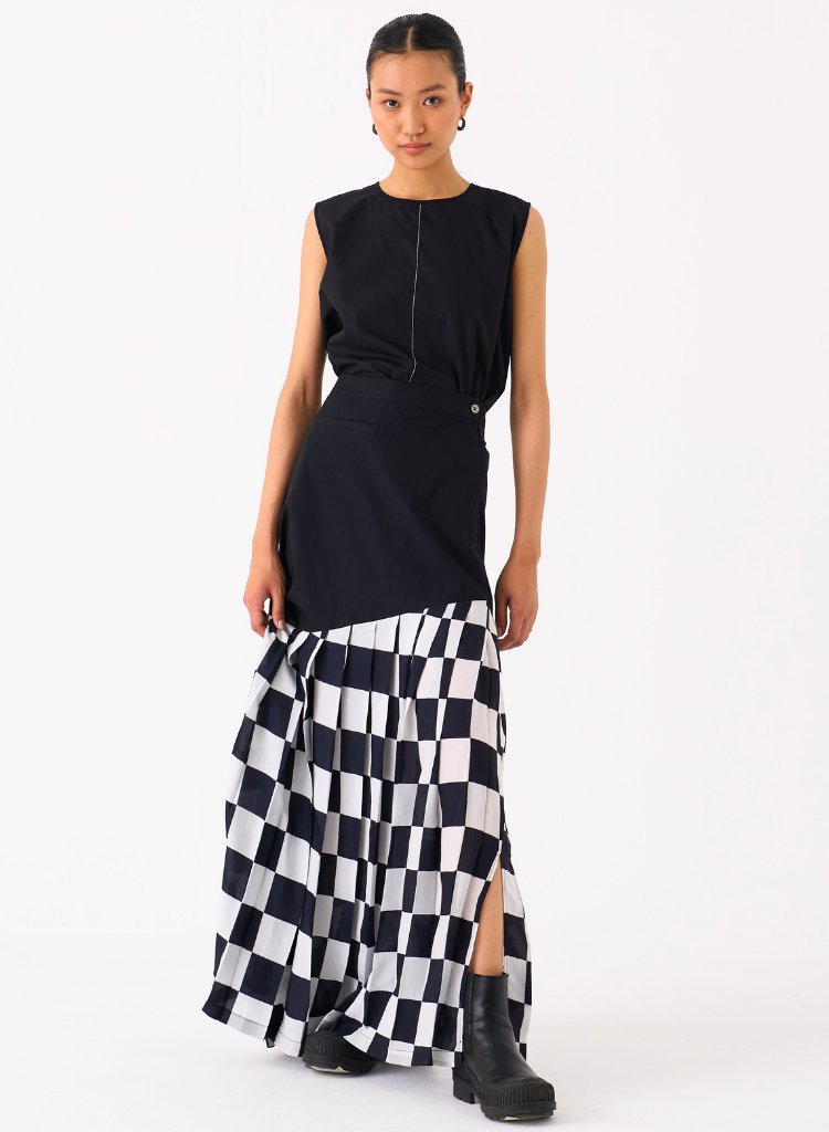 Checkered Skirt Set