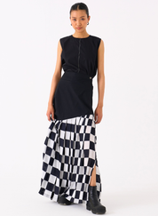 Checkered Skirt Set