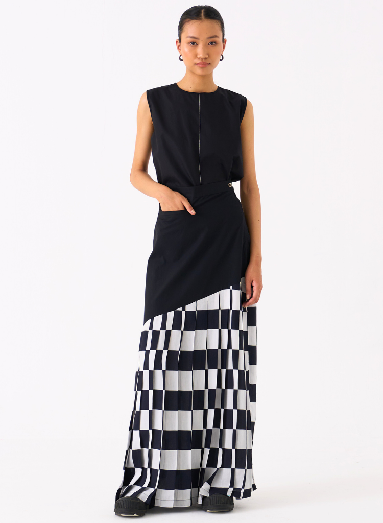 Checkered Skirt Set