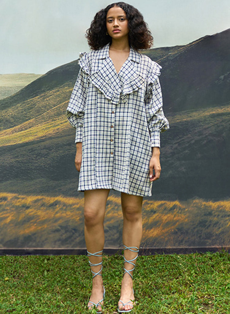 Checkmate Ruffle Dress