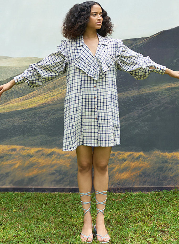 Checkmate Ruffle Dress