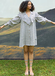 Checkmate Ruffle Dress