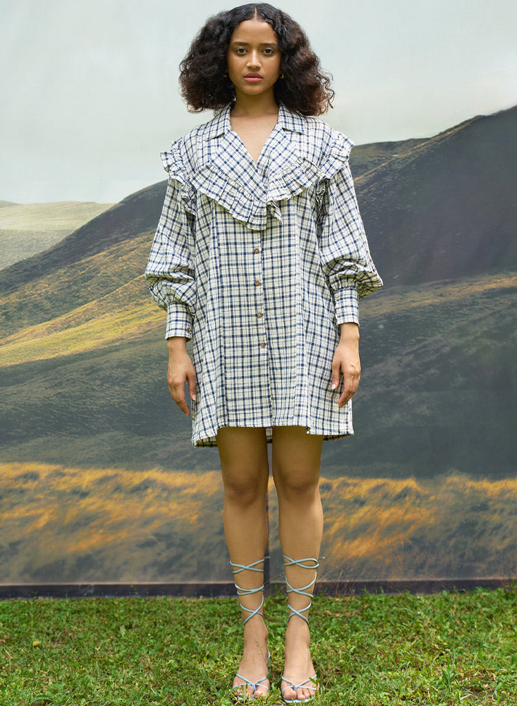 Checkmate Ruffle Dress