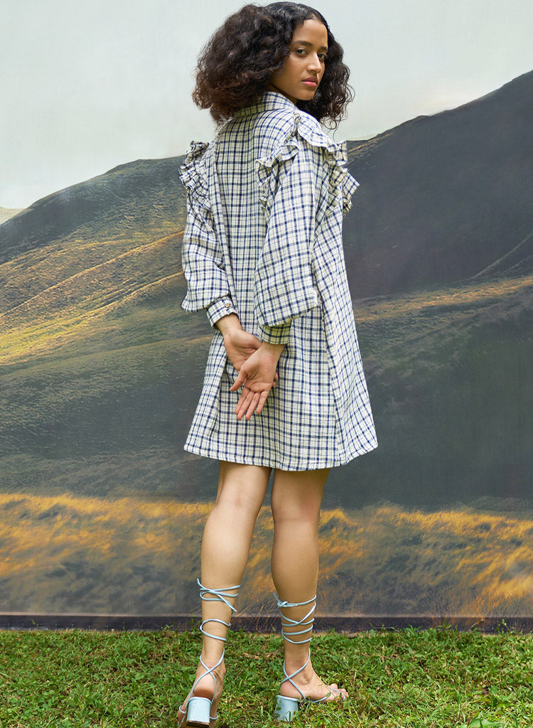 Checkmate Ruffle Dress