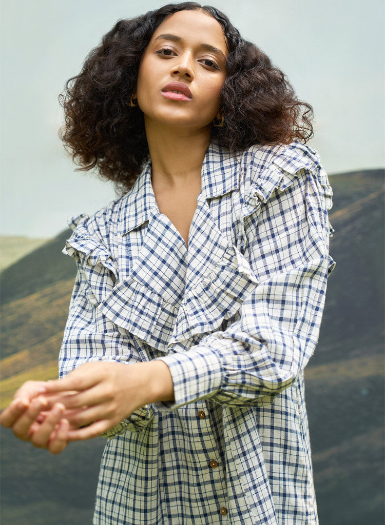 Checkmate Ruffle Dress