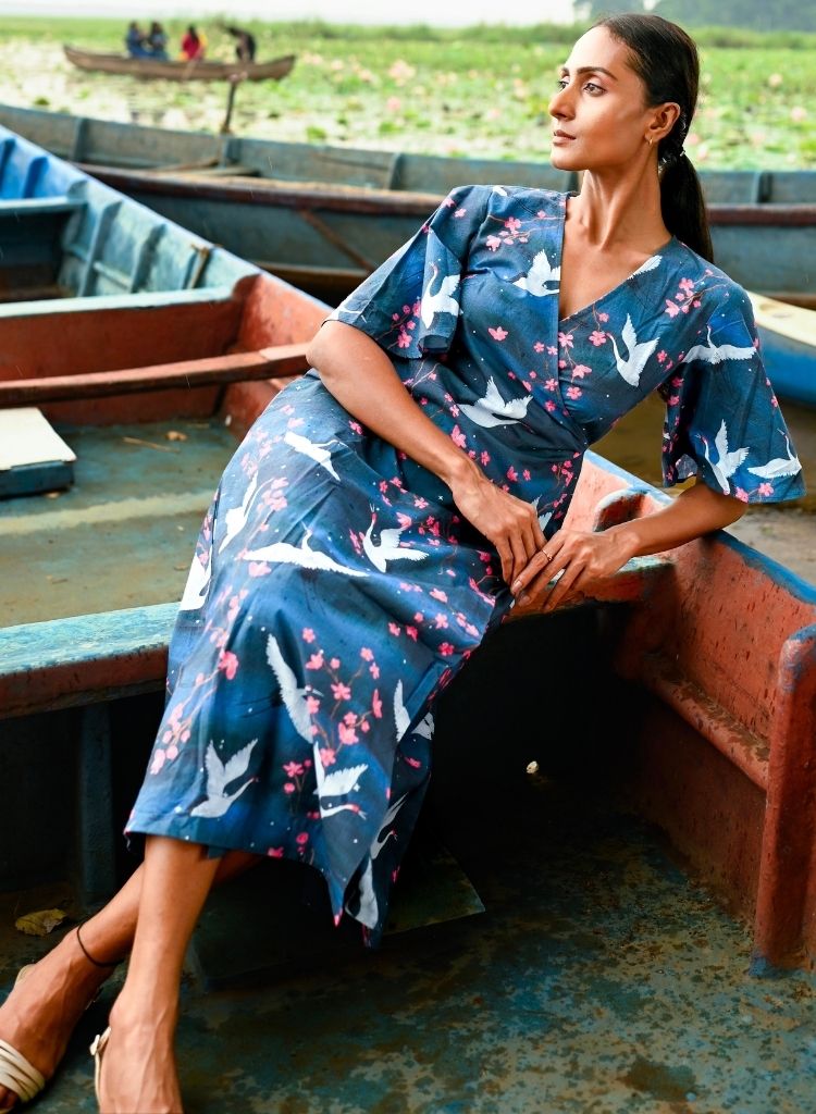 Cherry Blossom Wrap Dress