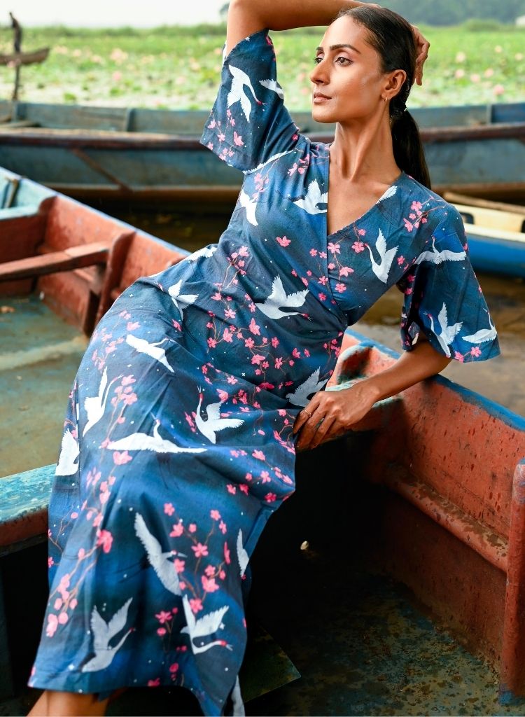 Cherry Blossom Wrap Dress