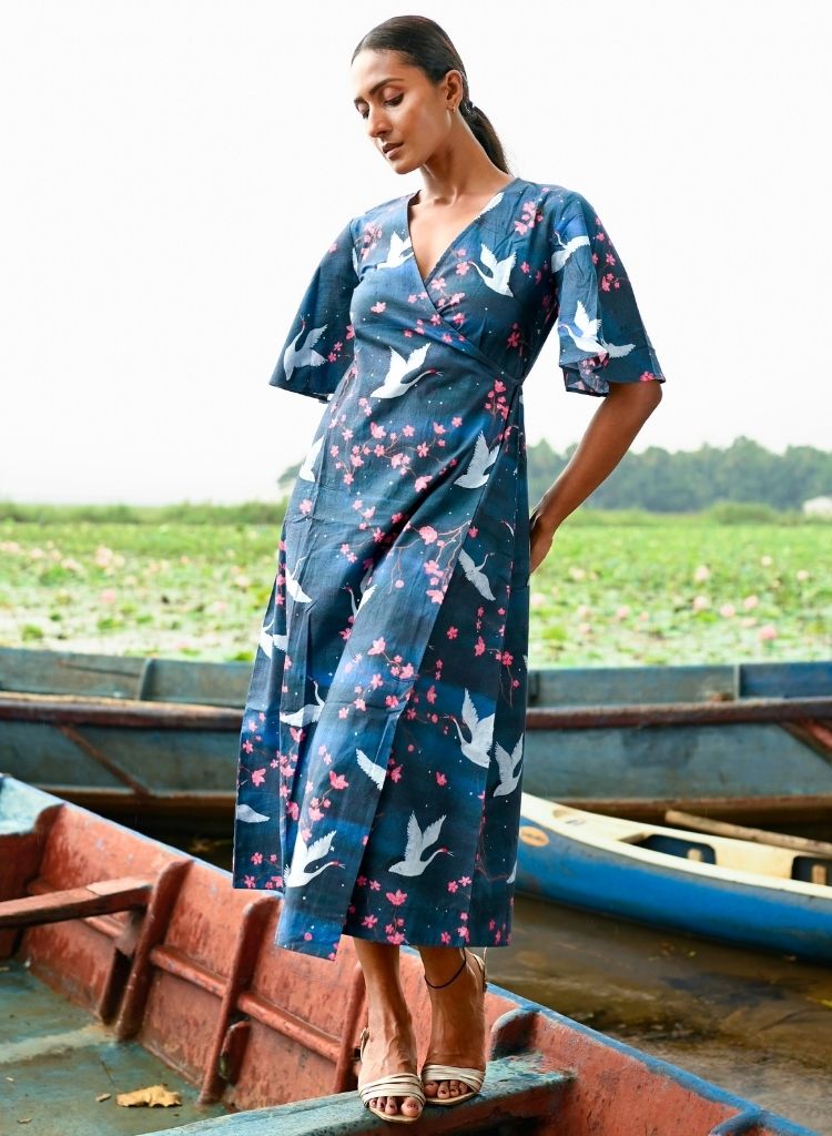 Cherry Blossom Wrap Dress