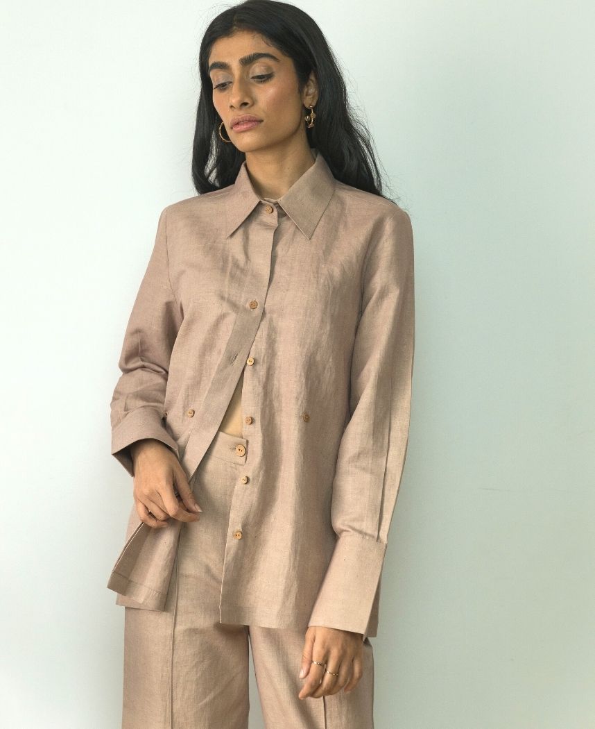 Cinched Waist Shirt Set