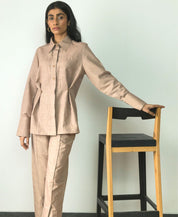 Cinched Waist Shirt Set