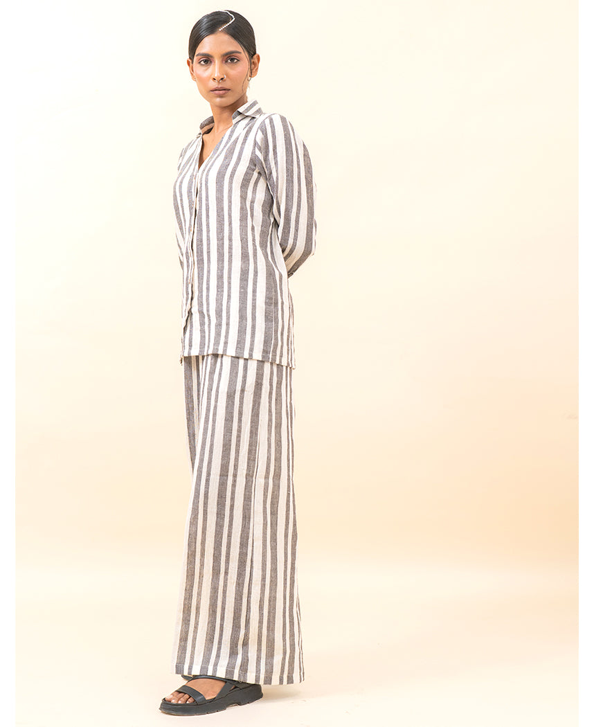 Classic Collar Striped Set