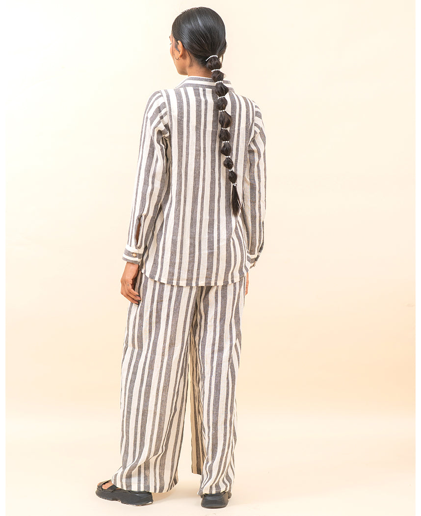 Classic Collar Striped Set