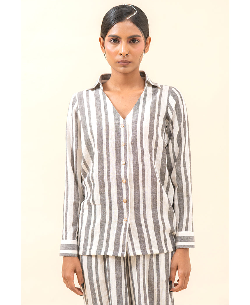 Classic Collar Striped Set