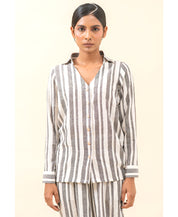 Classic Collar Striped Set