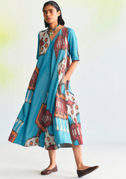 Clay Bias Button Dress
