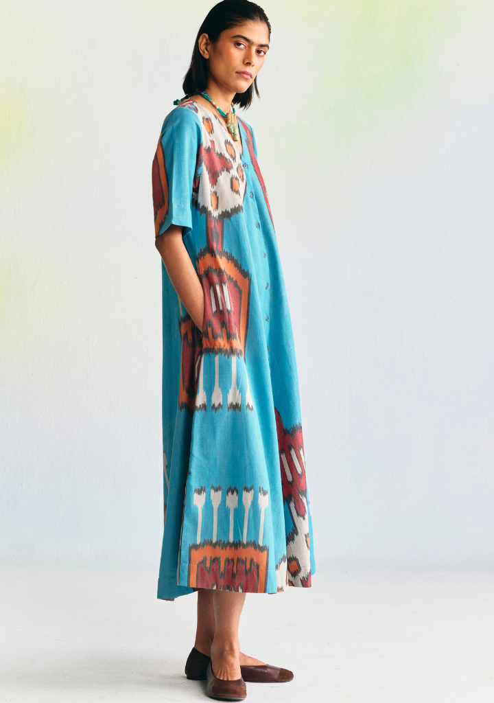 Clay Bias Button Dress