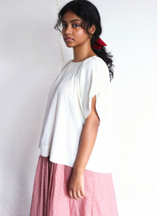 Cloud Dancer Gathered Blouse