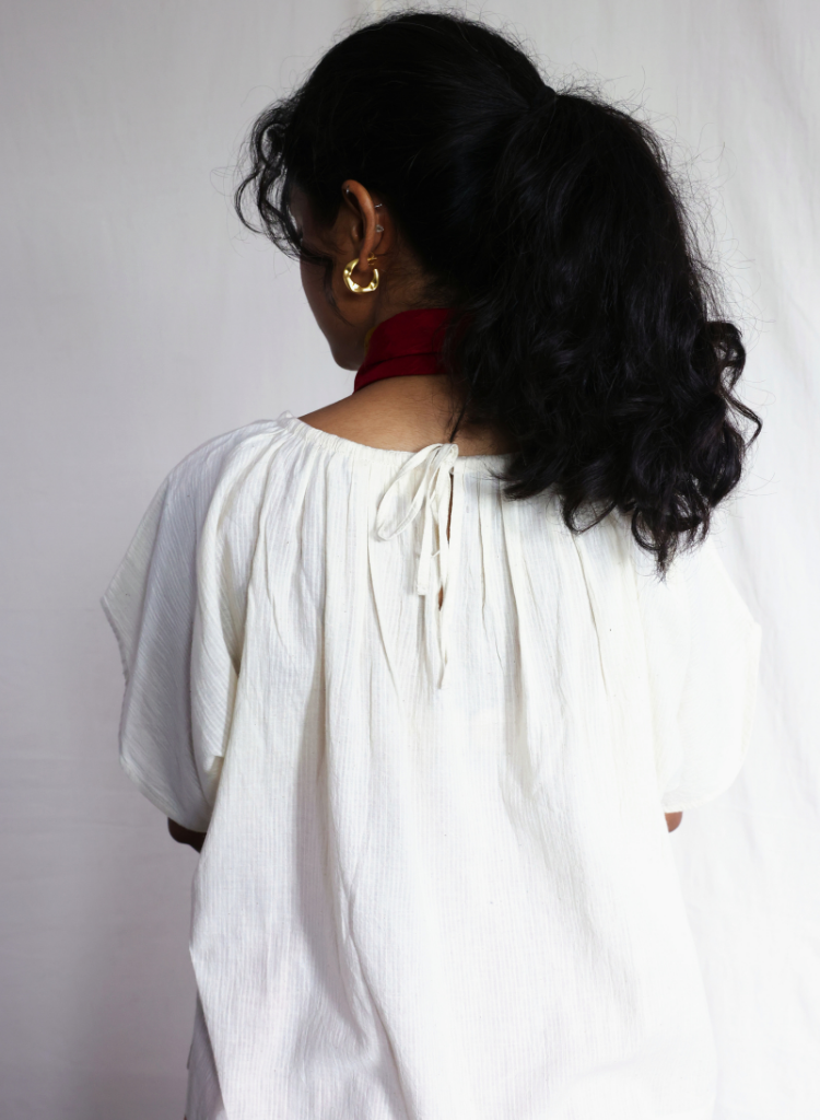 Cloud Dancer Gathered Blouse