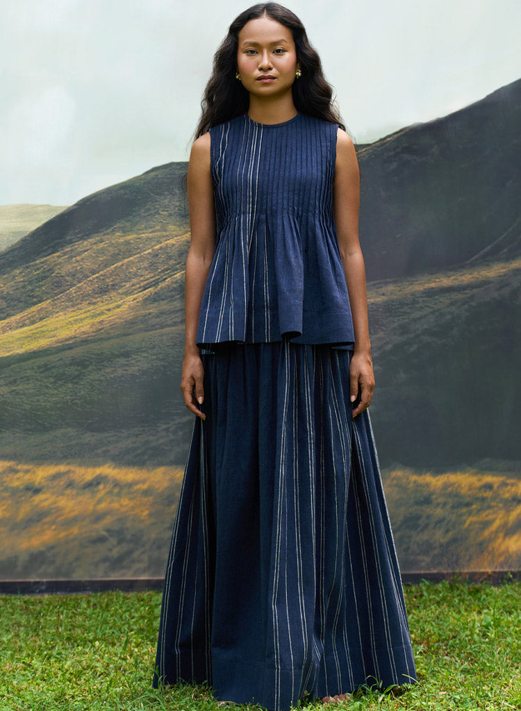 Cobalt Pintucks Top Set