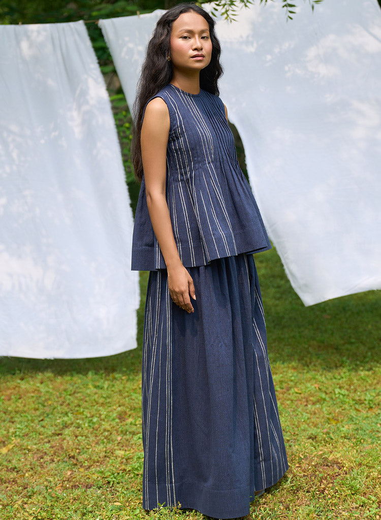 Cobalt Pintucks Top Set