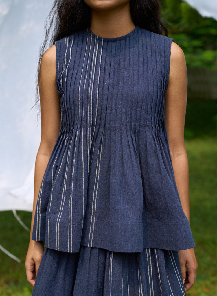 Cobalt Pintucks Top Set