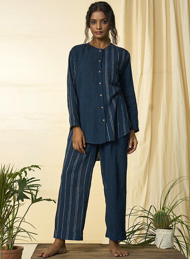 Cobalt Round Shirt Set