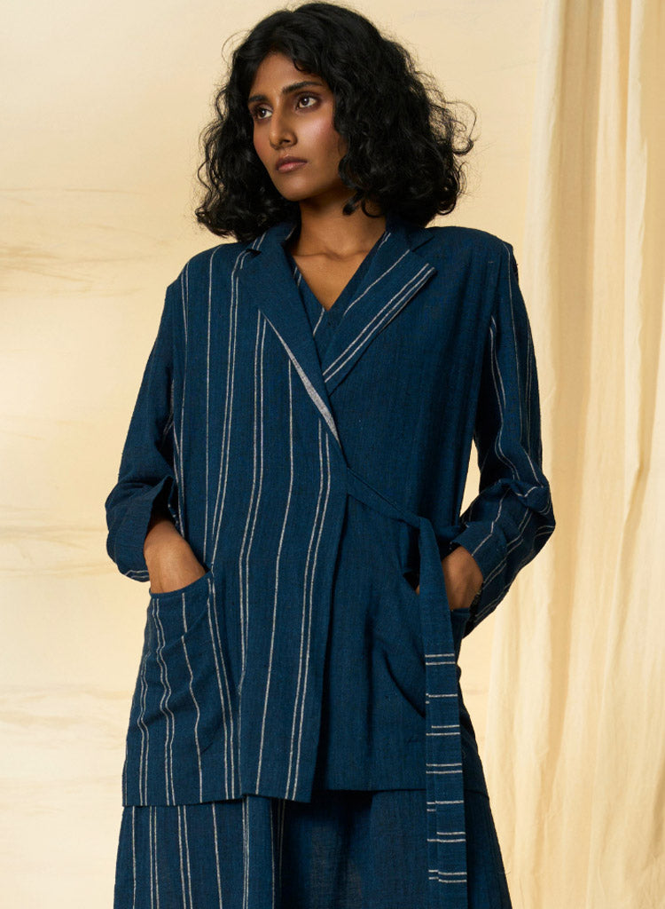 Cobalt Tie Up Blazer