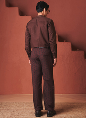 Coffee Band Collar Shirt