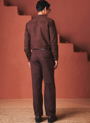 Coffee Buta Pleated Tapered Pants
