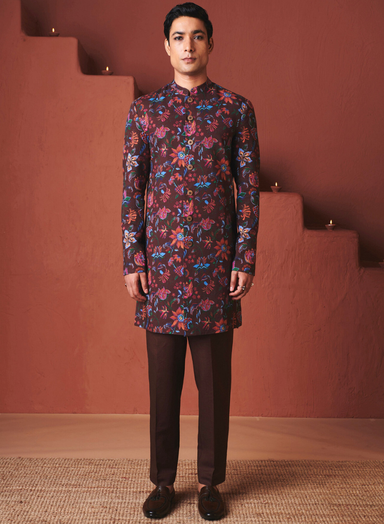 Coffee Chintz Long Jacket