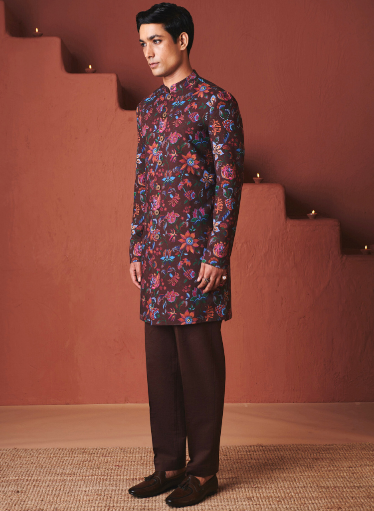 Coffee Chintz Long Jacket