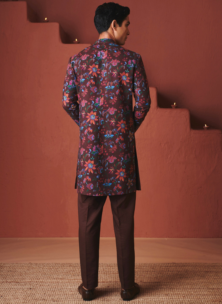 Coffee Chintz Long Jacket