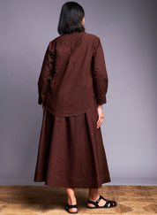 Coffee Flared Skirt