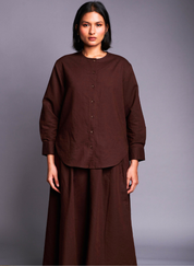 Coffee Round Hem Shirt