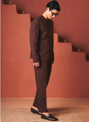 Coffee Round Neck Jacket