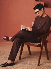 Coffee Round Neck Jacket