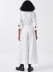 Collared Elastic Waist Jumpsuit