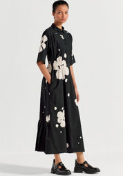 Collared Side Elastic Dress