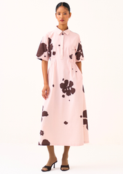 Collared Side Elastic Dress