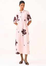 Collared Side Elastic Dress