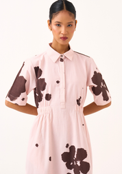 Collared Side Elastic Dress