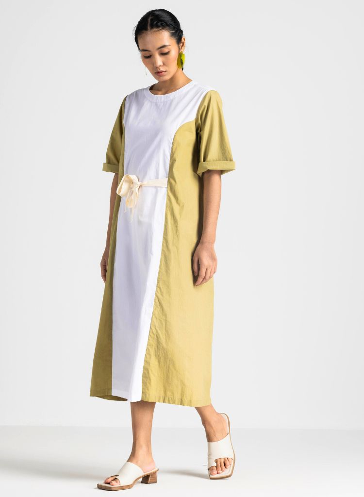 Contrast Panel Dress