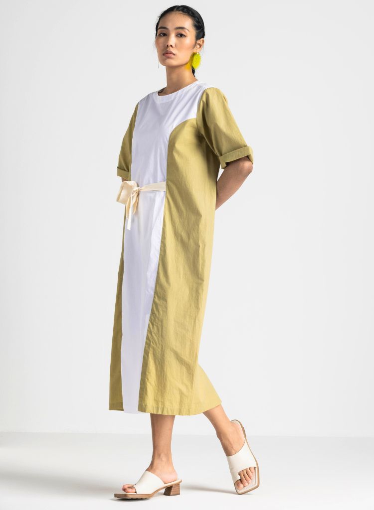 Contrast Panel Dress